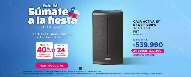 Catálogo Audiomusica Página 1: Activia - caja 15'' bt dsp 1200w €539.990,00