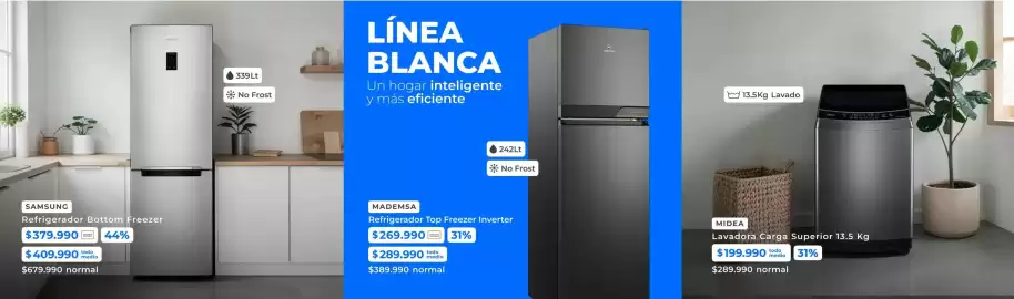 Catálogo Paris Página 5: Mademsa - refrigerador top freezer inverter €269.990,00, Samsung - refrigerador freezer €409.990,00