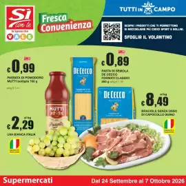 Volantino Sì con te Pagina 1: Si con te la Spesa che VALE Fresca Convenienza TUTTI IN T CAMPO 2026 SCOPRI I PRODOTTI CHE TI