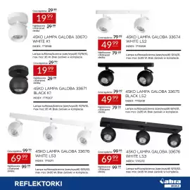 Abra gazetka Strona 17: 45KO lampa Galoba 33670 White K1 €19,99, 45KO lampa Galoba 33676 White LS3 €69,99