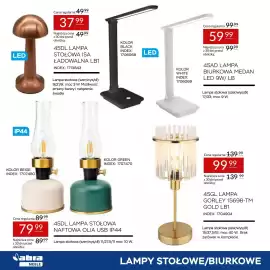 Abra gazetka Strona 18: Lampa biurkowa Medan LED 45AD Lb €59,99, Lampa stołowa naftowa Olia USB IP44 45DL €79,99