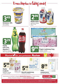 Marketvita gazetka Strona 2: Napój mleczny Müllermilch bananowy Müller €2,99, Mydło w płynie Magnolia Auchan €5,99