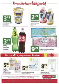 Marketvita gazetka Strona 2: Napój mleczny Müllermilch bananowy Müller €2,99, Mydło w płynie Magnolia Auchan €5,99