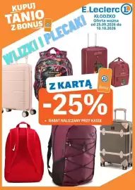 E.Leclerc gazetka Strona 1: Walizki i plecaki -25% z kartą