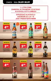 Biedronka gazetka tydzień 39 Strona 74: Piwo na miodzie gryczanym €5,59, Piwo Trybunał €4,99