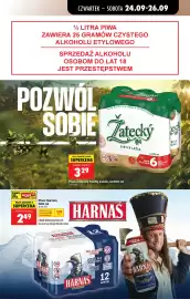 Biedronka gazetka tydzień 39 Strona 75: Piwo Harnaś €2,49, Piwo Žatecký Světlý Ležák €3,29