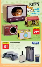 Biedronka gazetka tydzień 39 Strona 87: Drapak z kocimiętką Kitty €29,99, Akcesoria dla pupila Rotho €19,99