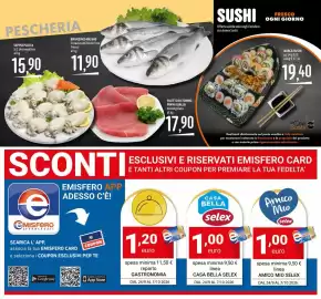 Volantino Emisfero Pagina 9: Branzino 400/600 €11,90, Seppia pulita €15,90