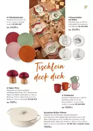 Tchibo Eduscho Flugblatt Seite 3: 4 Frühstücksteller €24,99, 4 Dessertteller mit Dekor €24,99
