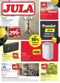 Jula kundeavis Side 1: Ryobi bor- og bitssett 60 deler €199,00, Hard Head oppbevaringshylle €399,00