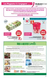 Catalogue Super U page 17: U Framboises enrobées au chocolat ruby €3,99, RUBAN ROSE Oeufs plein air €3,20
