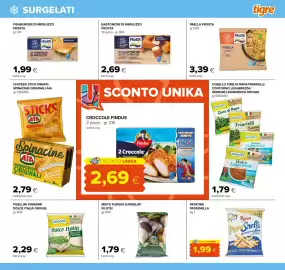 Volantino Tigre Pagina 13: Pisellini finissimi Dolce Italia Orogel €2,29, Paella Frost €3,39