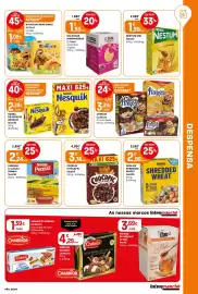 Folheto Intermarché semana 39 Página 23: Barra de cereais nesquik nestlé €2,39, Bolachas mini dinos artiach €1,09