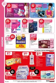 Folheto Intermarché semana 39 Página 40: Papel higiênico acolchoado scottex seda €2,99, Penso diário maxi carefree €2,24