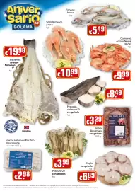Folheto Bolama Página 6: Camarão cozido fresco €9,99, Cação congelado €6,89