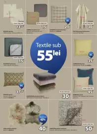 Catalog JYSK Pagină 16: Engfiol șervețe €13,50, Engkarse pătură matlasată €50,00