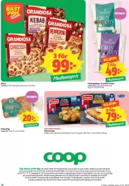 Coop Daglivs reklamblad vecka 40 Sida 10: Grandiosa pizza €99,00, Anthon Berg Chokladpåsar Crunchy Treats €49,00