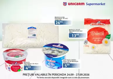 Catalog Unicarm Pagină 4: Unicarm brânză proaspătă de vacă grasă €4,59, Unicarm Brânză proaspătă de vaci €13,89