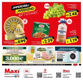 Volantino Maxi Supermercati Pagina 12: American sandwich bianco IL BUON PANE €1,19, Uva bianca Italia €2,48