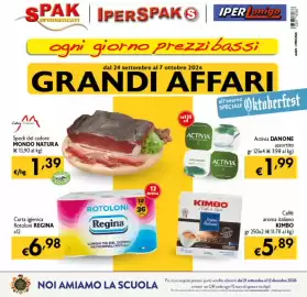 Volantino Spak Supermercati Pagina 1: Carta igienica Rotoloni REGINA €6,98, Activia DANONE assortito €1,99