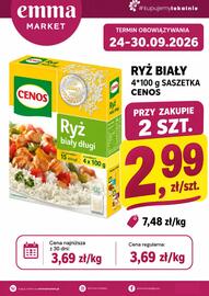 EMMA market gazetka tydzień 39 Strona 4: Ryż biały saszetka Cenos €2,99