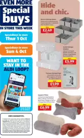 Aldi leaflet week 40 Page 6: Easy Home Vacuum Storage Bags €1,99, Drawer Storage Boxes €2,49