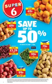 Aldi leaflet week 40 Page 8: Oranges €0,69, Red Grapes €1,29