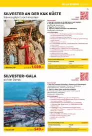 Billa Reisen Flugblatt Seite 11: Passau €549,00, SILVESTER AN DER K&K KÜSTE Salonzugfahrt nach Kroatien €1.039,00