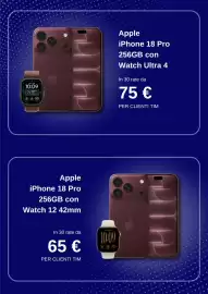 Volantino Tim Pagina 2: Apple iPhone 18 Pro con Watch 12 42mm €65,00, Apple iPhone 18 Pro con Watch Ultra 4 €75,00