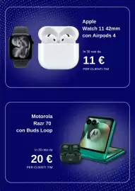 Volantino Tim Pagina 5: Motorola Razr 70 con Buds Loop €20,00, Apple Watch 11 42mm con Airpods 4 €11,00
