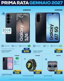 Volantino Euronics Bruno Pagina 10: Samsung Galaxy A17 5G €219,00, Samsung Galaxy S26 €679,00