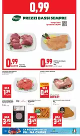 Volantino Pam Pagina 10: Bastoncini di pollo Valserena €3,69, Maxi hamburger di scottona skin Tesori dell'Arca €3,90