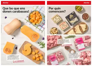 Folleto Supermercados Charter Página 6: Disponible en botigues amb el producte. "La CARABASSA de cacauet té la pell fina i