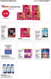 CVS weekly ad week 40 Page 9: AzO urinary pain relief, Kotex teen ultra thin pads with wings