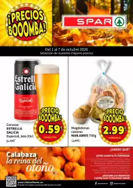 Folleto SPAR semana 40 Página 1: Estrella galicia - cerveza especial €0,59, Manjares - magdalenas caseras €2,99