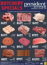 President Hyper catalogue Page 1: PORK POTJIE €49,99, BEEF MINCE €94,99