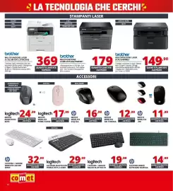 Volantino Comet Pagina 16: Brother multifunzione laser €149,90, Logitech mouse marathon m705 €24,99
