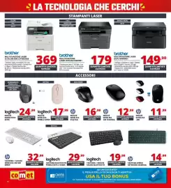 Volantino Comet Pagina 16: Brother multifunzione laser €149,90, Logitech mouse marathon m705 €24,99
