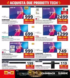 Volantino Comet Pagina 2: LG OLED EVO AI TV 77" SERIE C6 €1.249,50, TCL SQD MINI LED TV 4K 65" 65C8L €649,50
