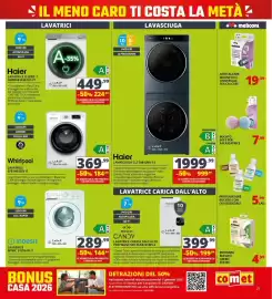 Volantino Comet Pagina 27: Haier Lavasciuga CLC108-GNU1-S €999,99, Whirlpool Lavatrice FFB 948 BSV IT €184,99