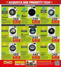 Volantino Comet Pagina 28: Asciugatrice Electrolux €324,99, Samsung asciugatrice €299,99