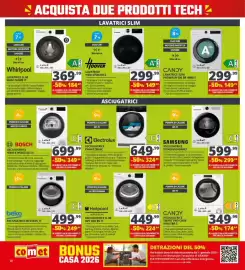 Volantino Comet Pagina 28: Asciugatrice Electrolux €324,99, Samsung asciugatrice €299,99