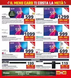 Volantino Comet Pagina 3: Samsung Smart TV 55" Ultra HD 4K €624,50, Hisense SMART TV 55" RGB MINILED 4K 55ER8S €499,50