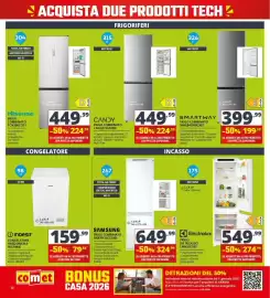 Volantino Comet Pagina 30: Congelatore orizzontale Indesit €79,50, Hisense frigo combinato €224,99