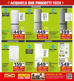 Volantino Comet Pagina 30: Congelatore orizzontale Indesit €79,50, Hisense frigo combinato €224,99