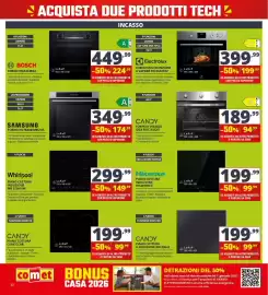 Volantino Comet Pagina 32: Whirlpool piano cottura induzione €149,99, Candy piano cottura a induzione €199,99