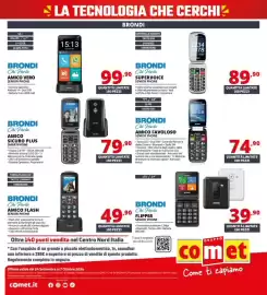 Volantino Comet Pagina 42: Brondi Amico Sicuro Plus Smartphone €79,90, Brondi Amico Favoloso Senior Phone €74,90