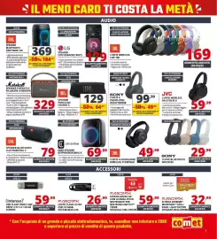 Volantino Comet Pagina 5: LG speaker con karaoke rnc5 €179,00, Cellularline mini speaker €69,99