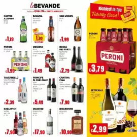 Volantino Mercati Alimentari Pagina 19: Cantina Fina Vino Nero d'Avola Grillo Kebrilla €7,90, Peroni birra lemon €1,99