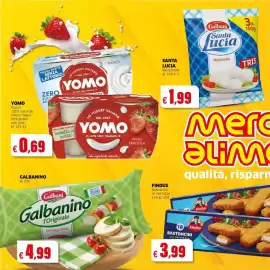 Volantino Mercati Alimentari Pagina 2: Findus Bastoncini di merluzzo €3,99, Galbanino l'Originale €4,99